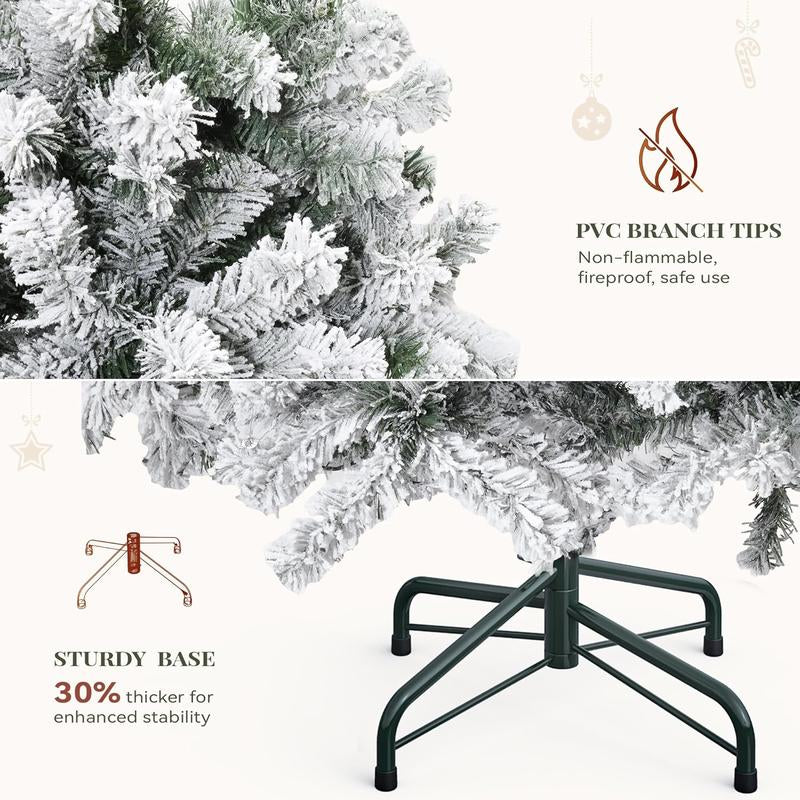 YITAHOME 4.5/6/7.5/9 FT Artificial Christmas Tree(With Light), with PVC Tips and Warm-White Lights, Ideal for Home, Office Decoration