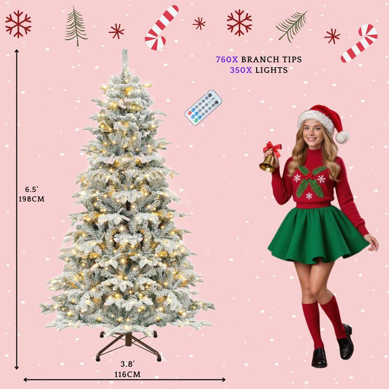 YITAHOME 4.5/6/7.5/9 FT Artificial Christmas Tree(With Light), with PVC Tips and Warm-White Lights, Ideal for Home, Office Decoration