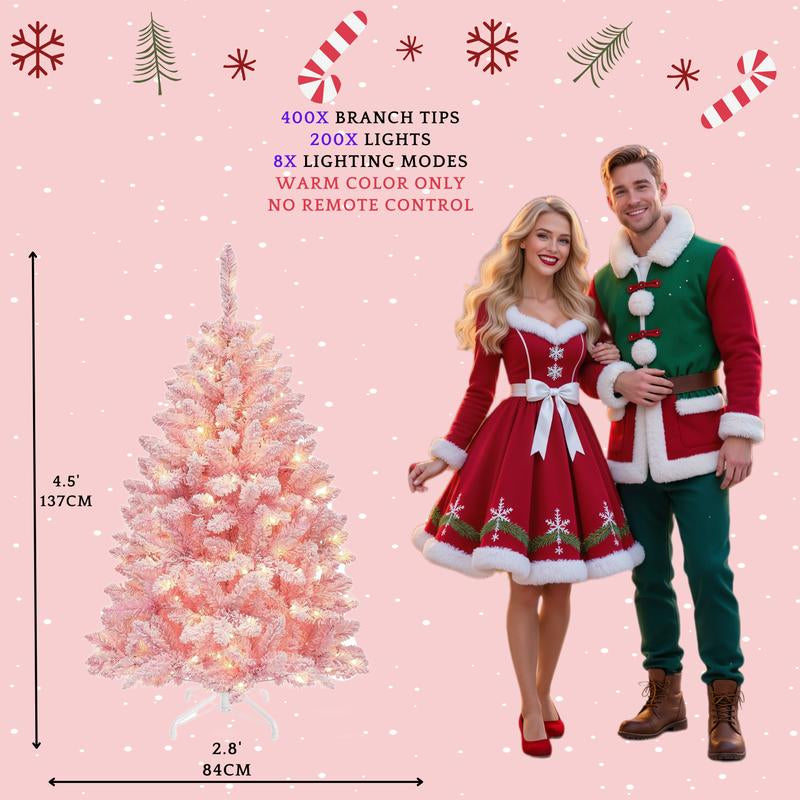 YITAHOME 4.5/6/7.5/9 FT Artificial Christmas Tree(With Light), with PVC Tips and Warm-White Lights, Ideal for Home, Office Decoration