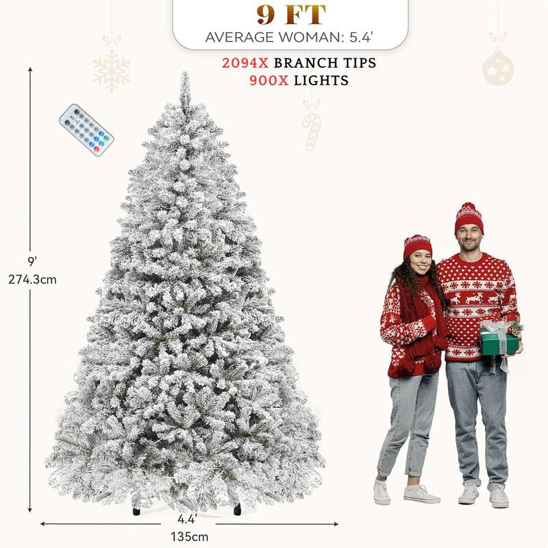 YITAHOME 4.5/6/7.5/9 FT Artificial Christmas Tree(With Light), with PVC Tips and Warm-White Lights, Ideal for Home, Office Decoration