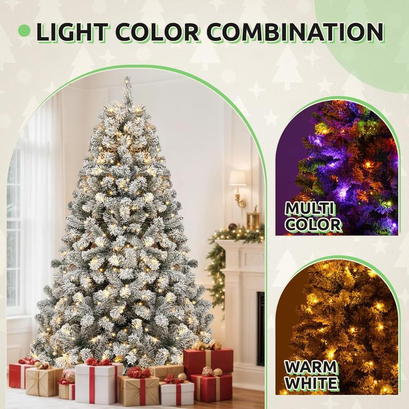 YITAHOME 4.5/6/7.5/9 FT Artificial Christmas Tree(With Light), with PVC Tips and Warm-White Lights, Ideal for Home, Office Decoration