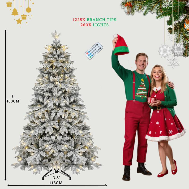 YITAHOME 4.5/6/7.5/9 FT Artificial Christmas Tree(With Light), with PVC Tips and Warm-White Lights, Ideal for Home, Office Decoration