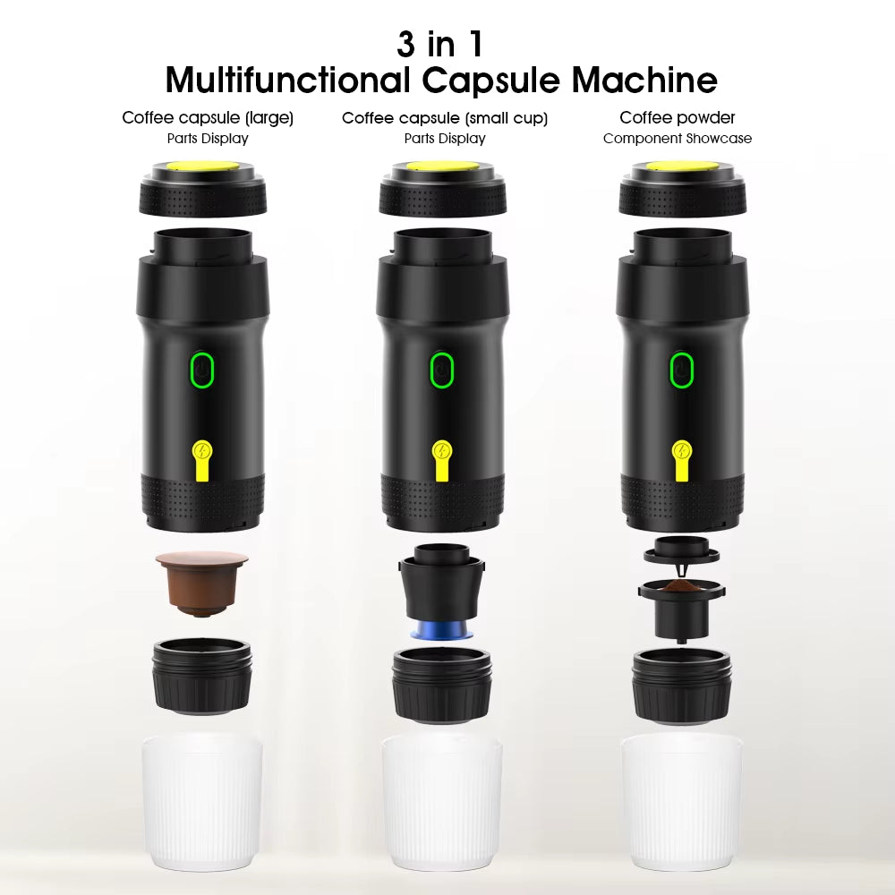 Small Automatic Mini Coffee Machine Capsules Rechargeable Electric Espresso Portable Capsule Coffee Machine for Outdoor Camping