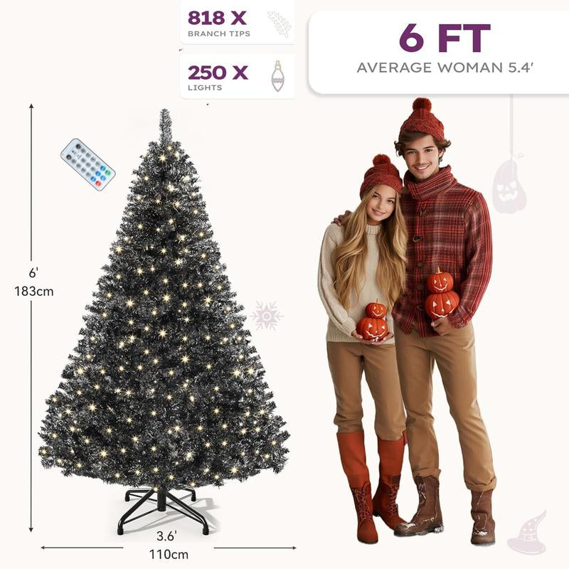 YITAHOME 4.5/6/7.5/9 FT Artificial Christmas Tree(With Light), with PVC Tips and Warm-White Lights, Ideal for Home, Office Decoration