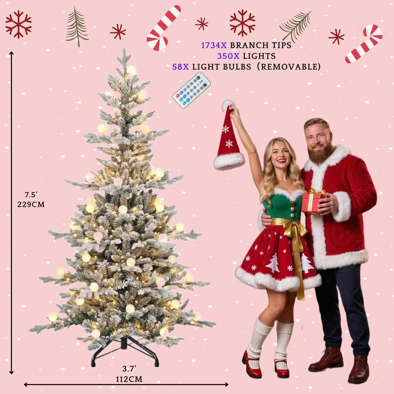 YITAHOME 4.5/6/7.5/9 FT Artificial Christmas Tree(With Light), with PVC Tips and Warm-White Lights, Ideal for Home, Office Decoration