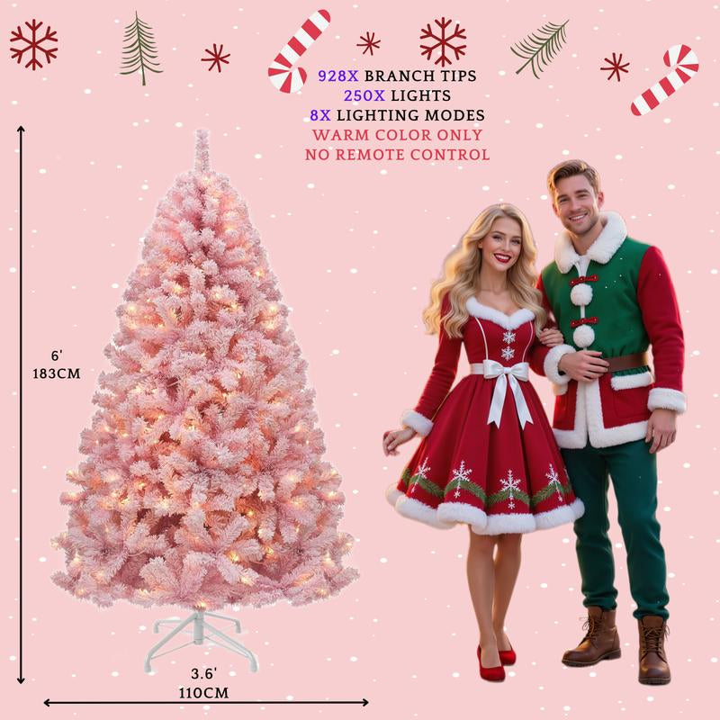 YITAHOME 4.5/6/7.5/9 FT Artificial Christmas Tree(With Light), with PVC Tips and Warm-White Lights, Ideal for Home, Office Decoration